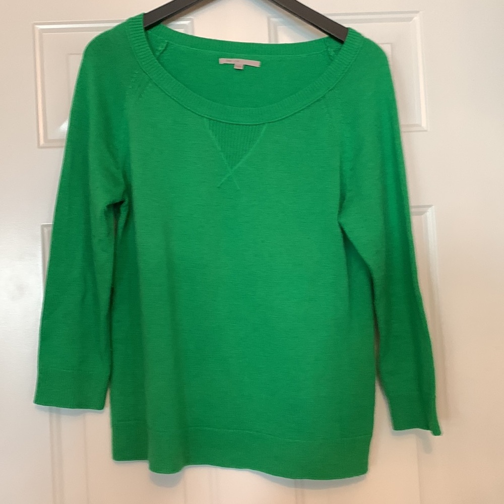 Gap Wool Blend Crew Sweater L Green Career St Patty’s Preppy Minimalist Classic